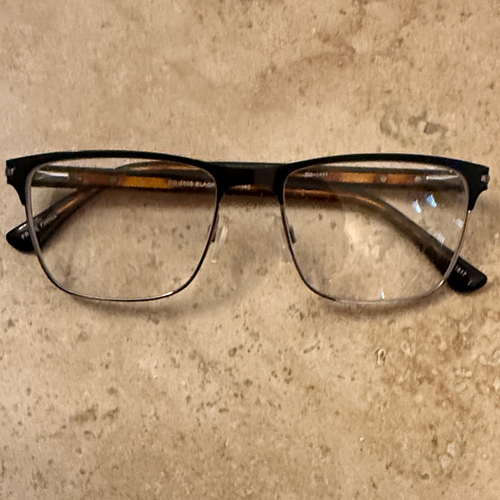 Otis + Grey designer frames 53-17.  Black and Brown Men's Glasses